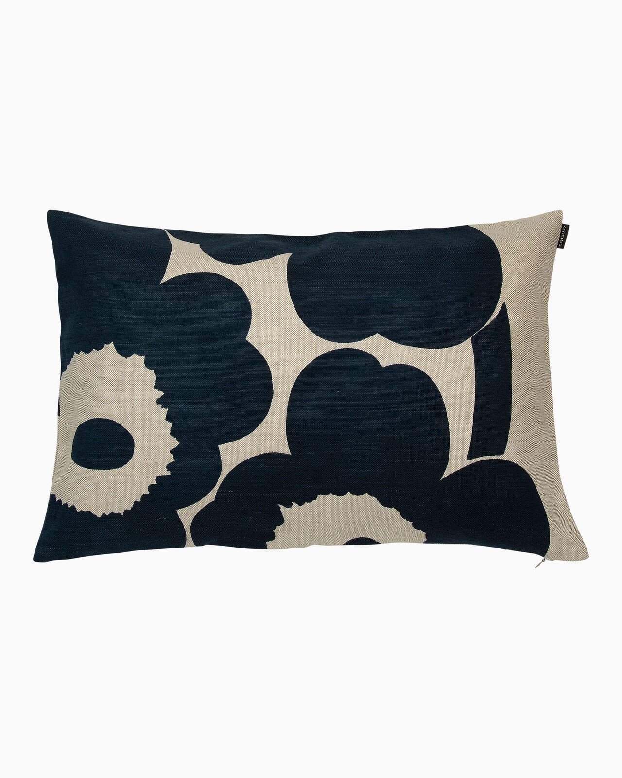 Marimekko Unikko Cushion Cover 40cm x 60cm Light Linen/Dark Blue