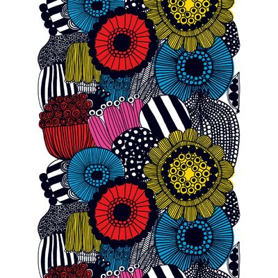 Marimekko Cotton Fabric - Siirtolapuutarha (Multi-Colour) 1 Metre