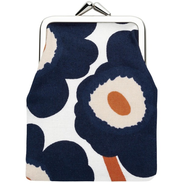 Marimekko Kortti Kukkaro Mini Unikko (Navy, Peach and Rust)