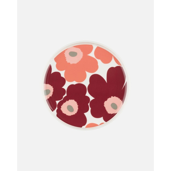 Marimekko Unikko Plate 20cm (Peach/Burgundy/Pink)