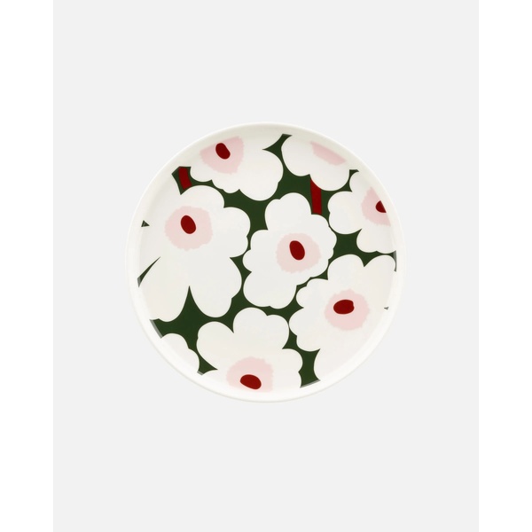 Marimekko Unikko Plate 25cm (Forest Green/Burg)