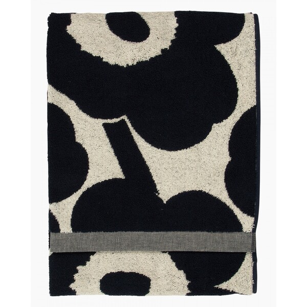 Marimekko Unikko Bath Towel 75cm x 150 cm Navy Blue