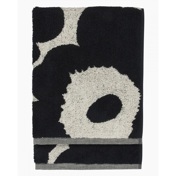 Marimekko Unikko Hand Towel 50cm x 70cm Cotton Navy Blue