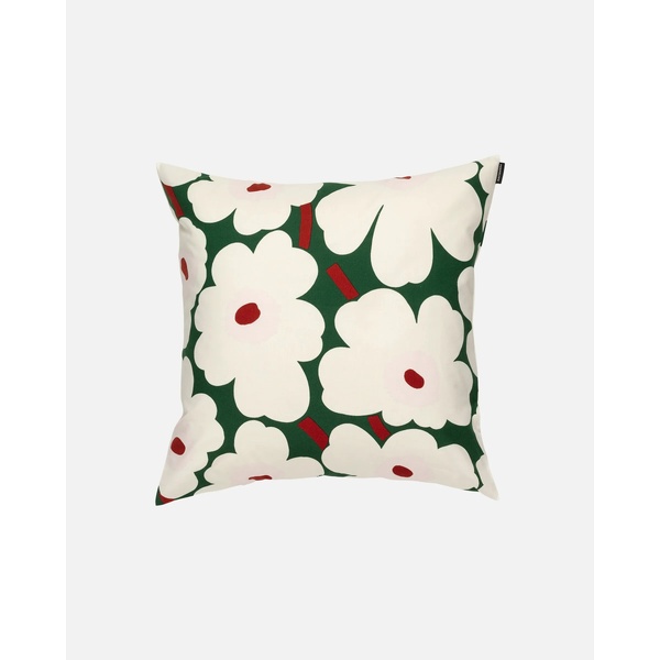 Marimekko Pieni Unikko Cushion Cover 50 x 50cm (Forest Green/Burg)