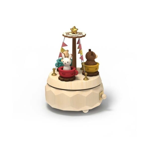 Wooderful Life Rotating Coffee Cup Music Box (IN STORE ONLY)