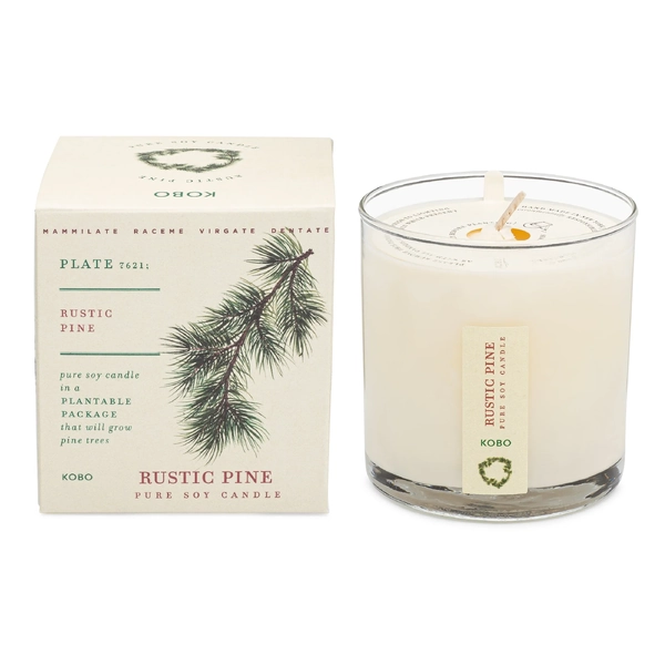 Kobe Plant The Box Candle - Rustic Pine Pure Soy Candle 10oz