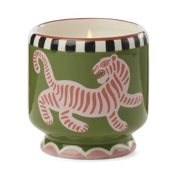 Paddywax Adopo Tiger Ceramic Candle - Black Cedar and Fig