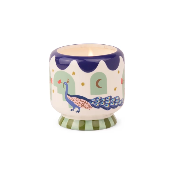 Paddywax Adopo Peacock Ceramic Candle Misted Lime