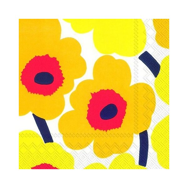 Marimekko Unikko Dark Yellow Cocktail Paper Napkin