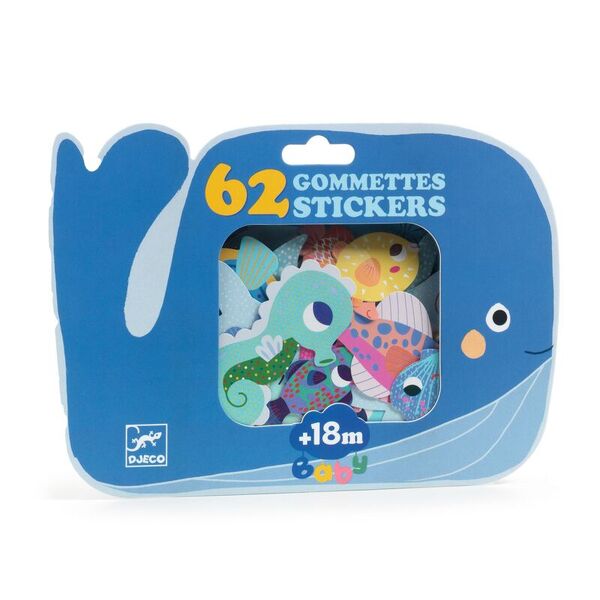 Djeco Sea Animals 62 Sticker Set