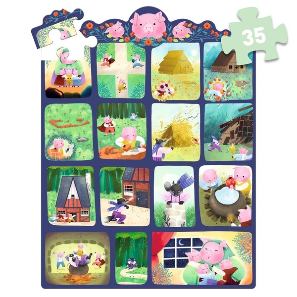 Djeco The Three Little Pigs 35pcs Story Puzzle