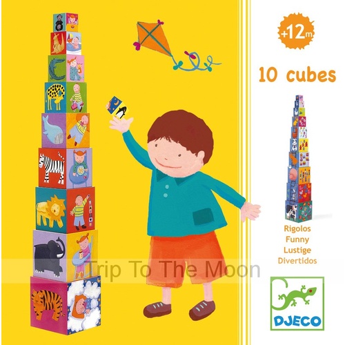 Djeco 10 Funny Rigolos stacking blocks