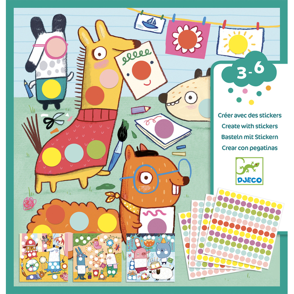 Djeco With Coloured Dots Sticker Set