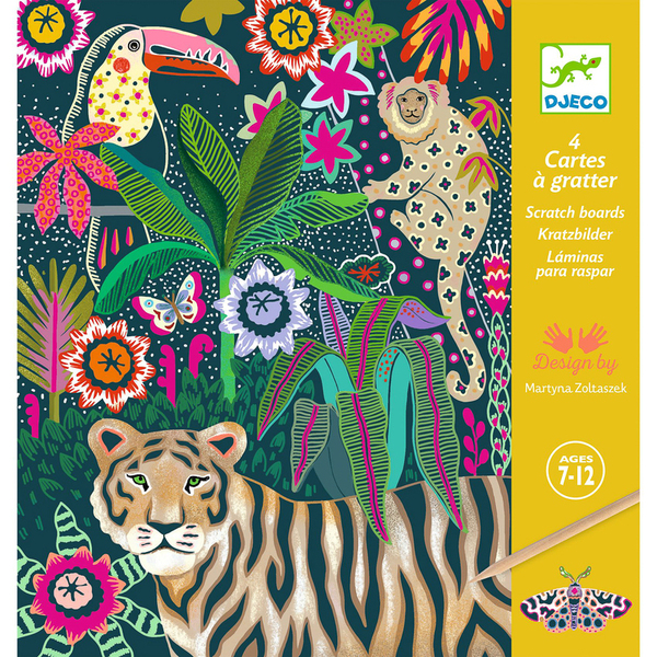 Djeco Rococo Neon Jungle Scratch Cards