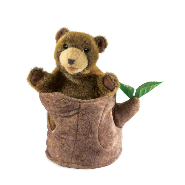 Folkmanis Bear in Tree Stump