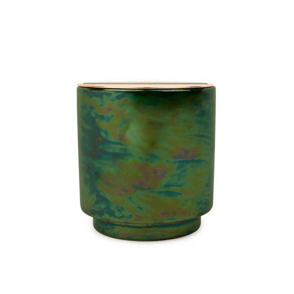 Paddywax Glow Emerald Iridescent Ceramic with Copper Lid Scented Candle- Balsam and Eucalyptus