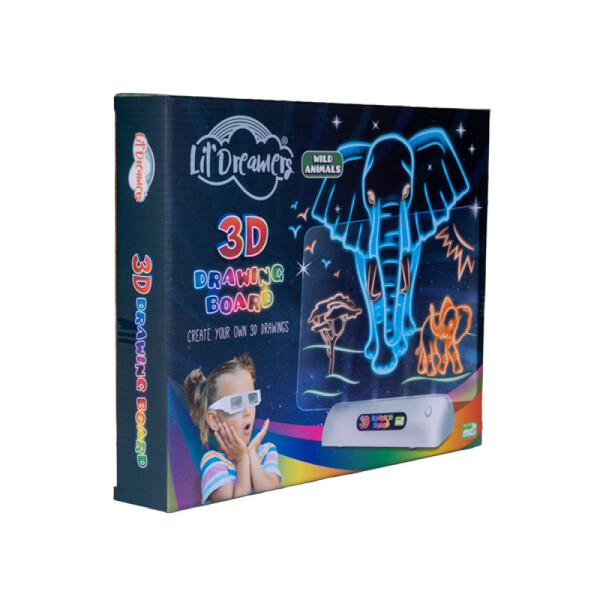 3D Illuminate Draw Board Wild Animals