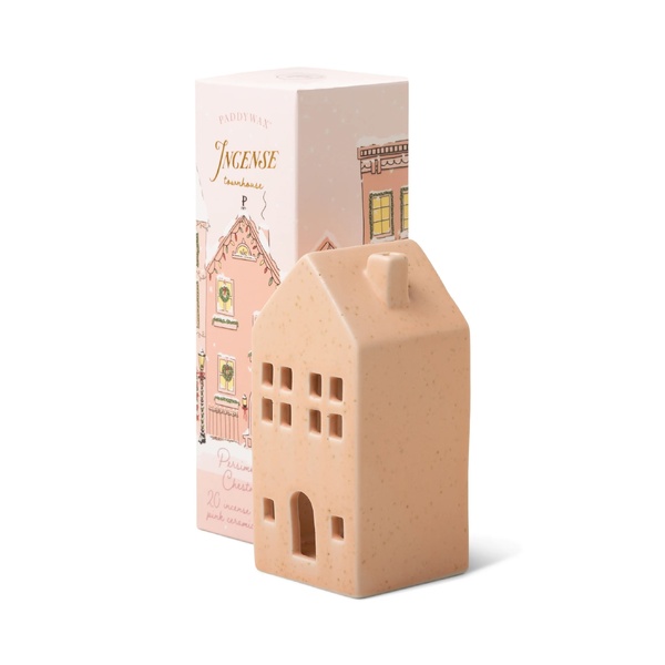 Paddywax Incense Cone Holiday Pink Ceramic Townhouse