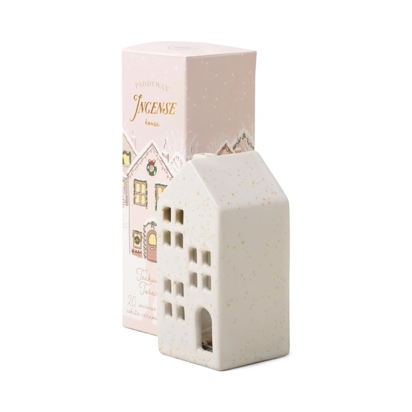 Paddywax Incense Cone Holiday White Ceramic House