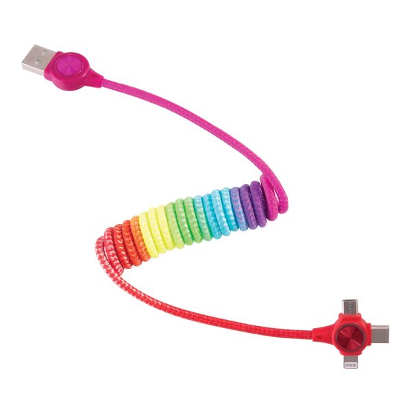 3 in 1 Rainbow Spring Charging Cable