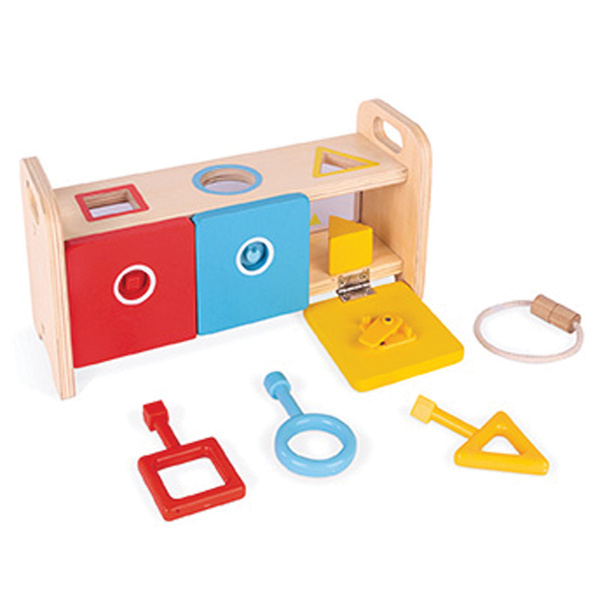 Janod Essentials Shape Box With Keys ( wood )