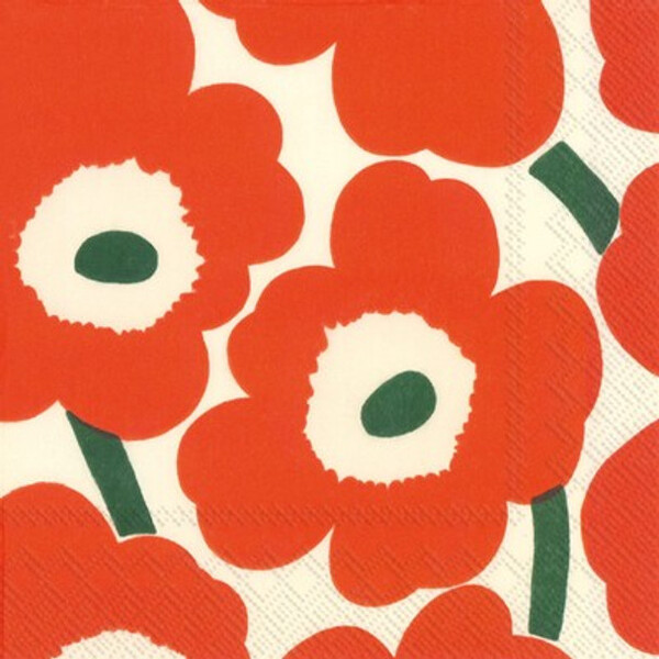 Marimekko Paper Napkin Unikko Orange Green