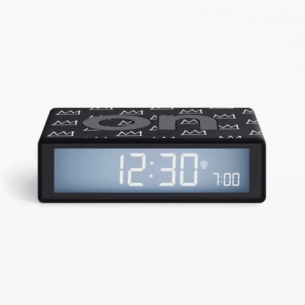 Lexon Flip Alarm Clock Jean-Michel Basquiat - Crown Black