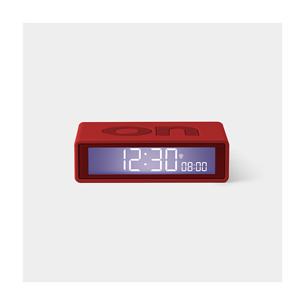 Lexon Flip Clock Reversible Alarm Clock Red with RCC