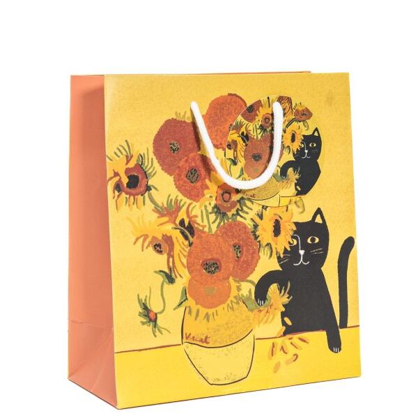 Niaski Gift Bag Medium Van Gogh Sunflower Cat