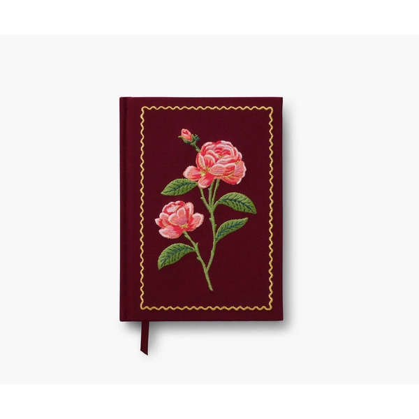 Rifle Paper Co Embroidered Fabric Journal Roses