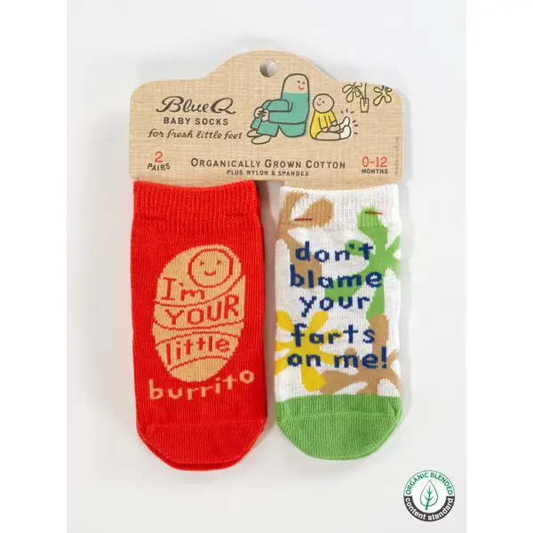 Blue Q Baby Socks Little Burrito / Don't Blame your Farts