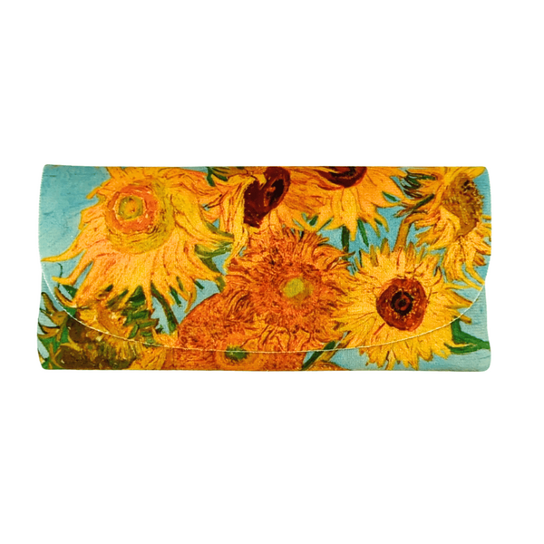 Museum Velour Glasses Case - Sunflowers with Blue