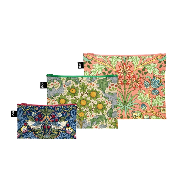 LOQI William Morris Zip Pockets Set of 3